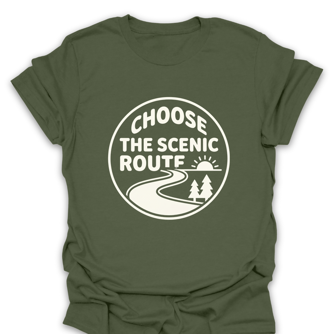 T-Shirt Military Green / S Choose the Scenic Route T-Shirt