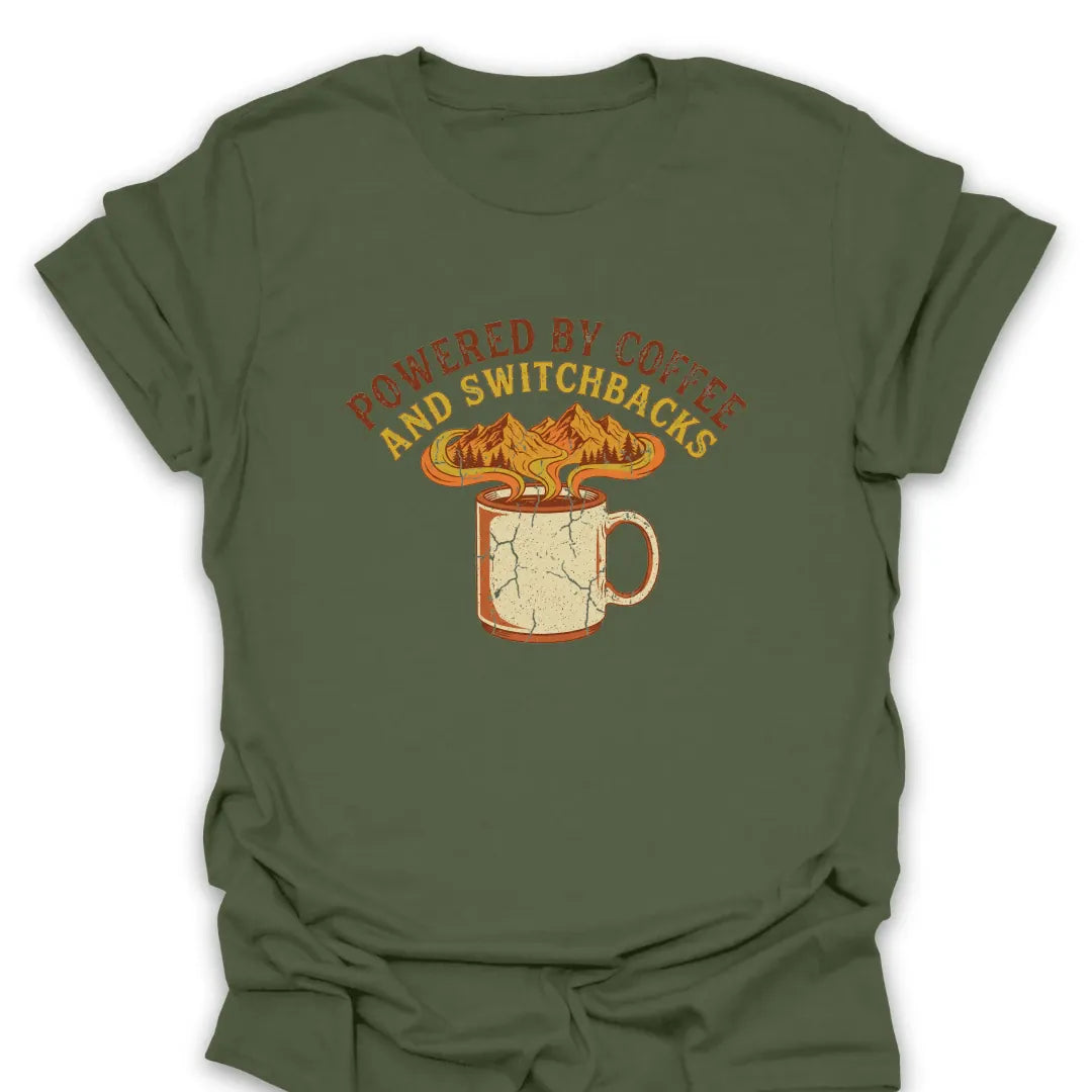 T-Shirt Military Green / S Coffee and Switchbacks T-Shirt