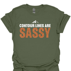 T-Shirt Military Green / S Contour Lines Are SASSY T-Shirt