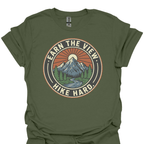 T-Shirt Military Green / S Earn the View. Hike Hard. - Graphic Mountain Tee ⛰️
