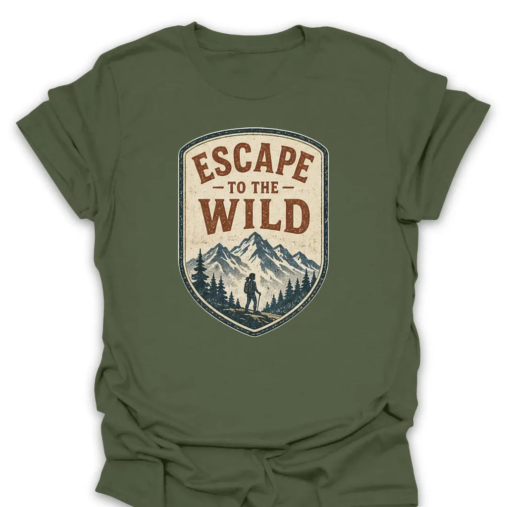 T-Shirt Military Green / S Escape To The Wild Hike T-Shirt