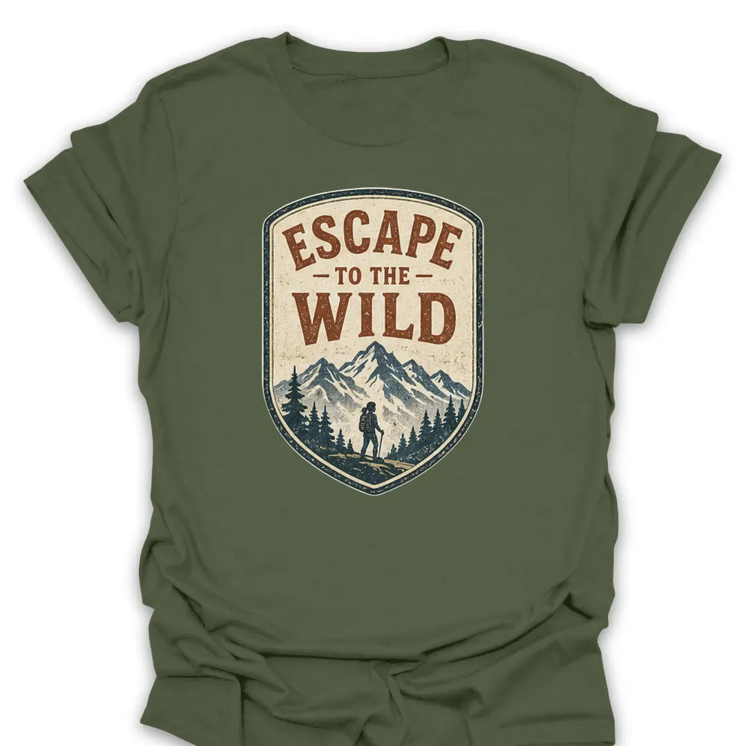 T-Shirt Military Green / S Escape To The Wild Hike T-Shirt