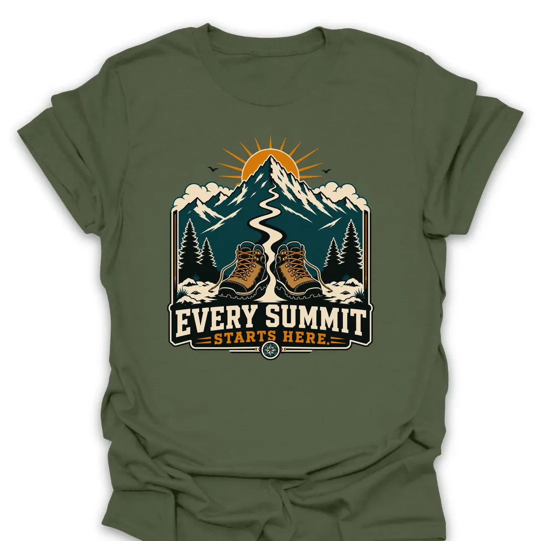 T-Shirt Military Green / S Every Summit Starts Here T-Shirt