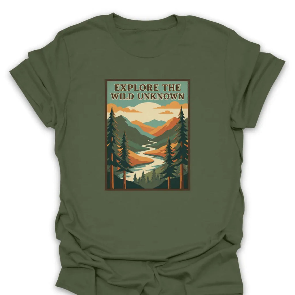 T-Shirt Military Green / S Explore The Wild Unkown T-Shirt