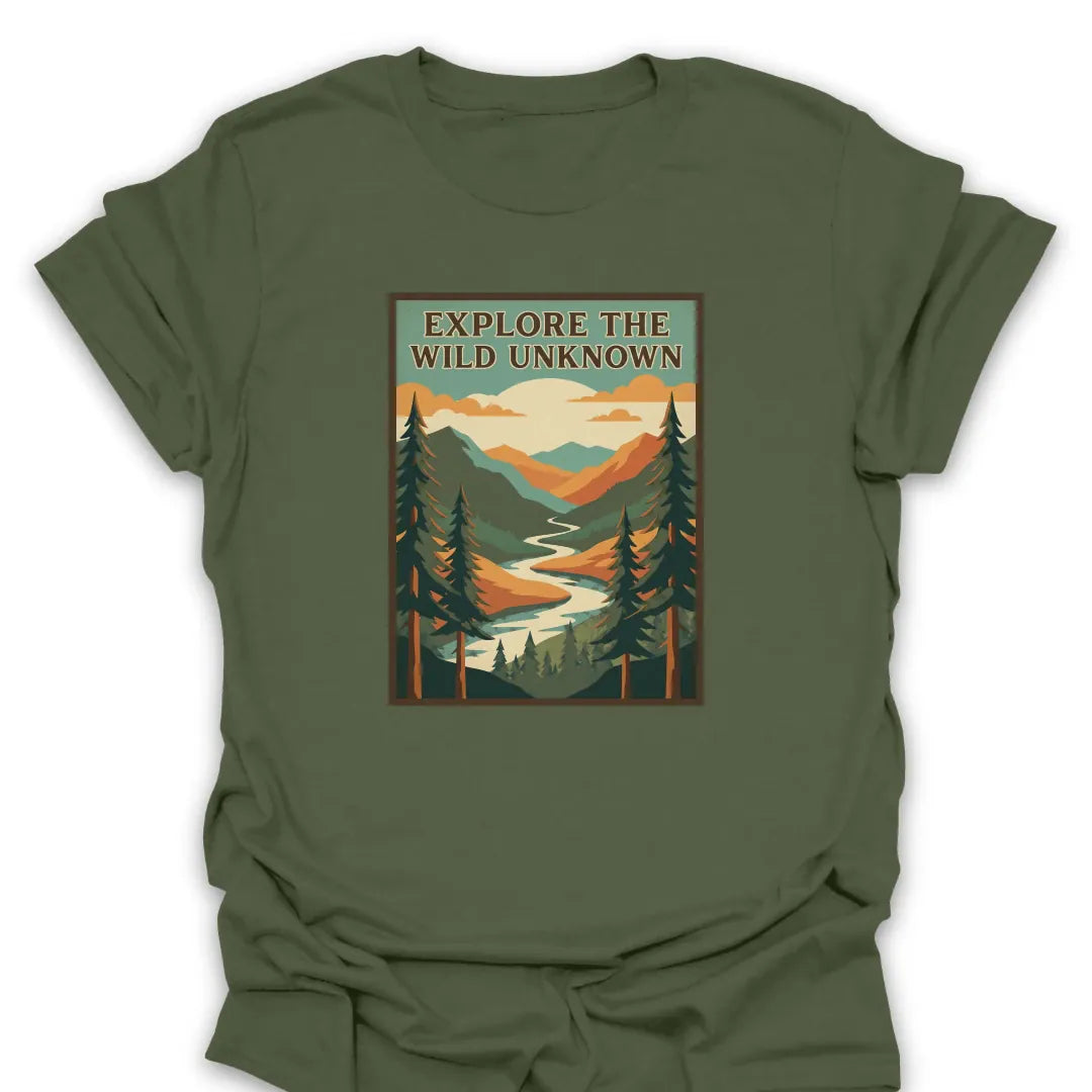 T-Shirt Military Green / S Explore The Wild Unkown T-Shirt