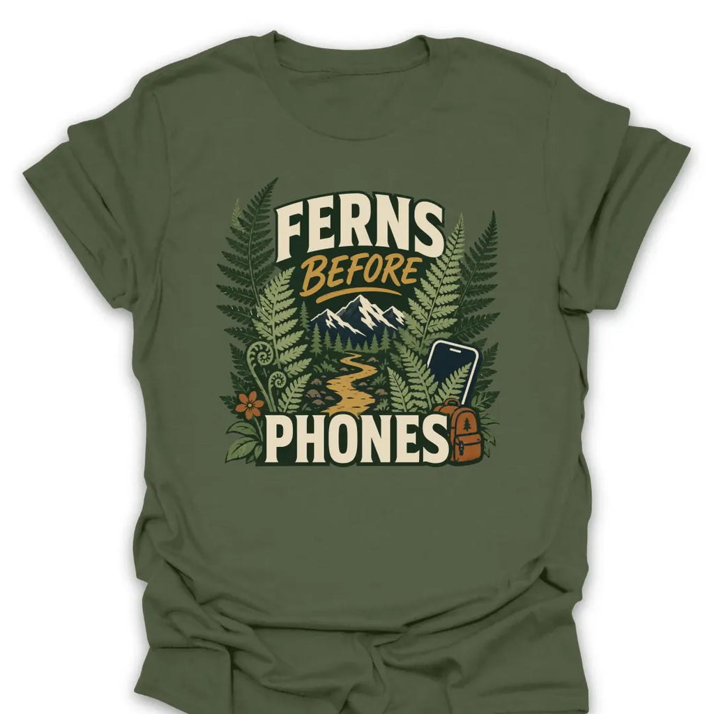 T-Shirt Military Green / S Ferns Before Phones