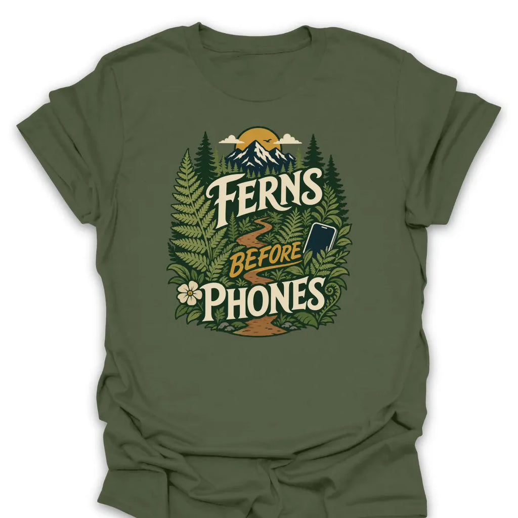 T-Shirt Military Green / S Ferns Before Phones Trail