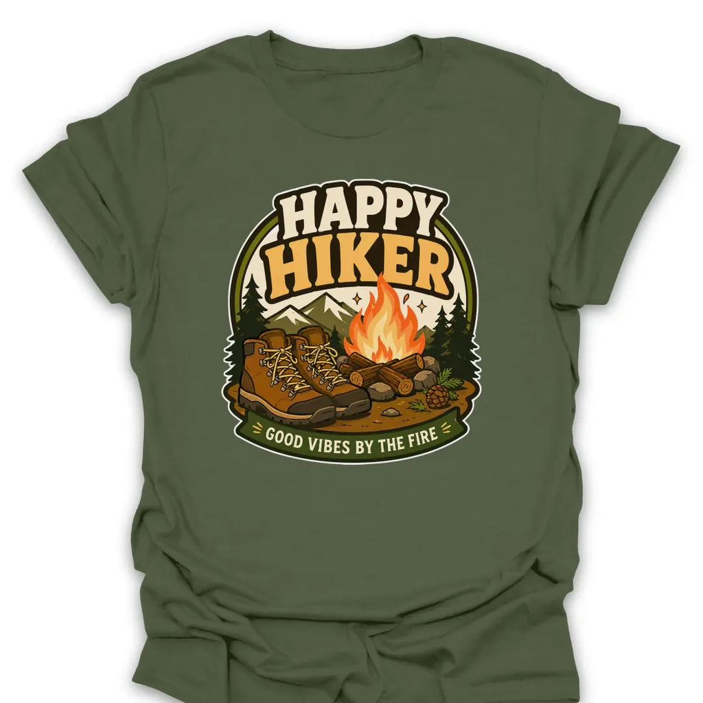T-Shirt Military Green / S Happy Hiker Good Vibes T-Shirt
