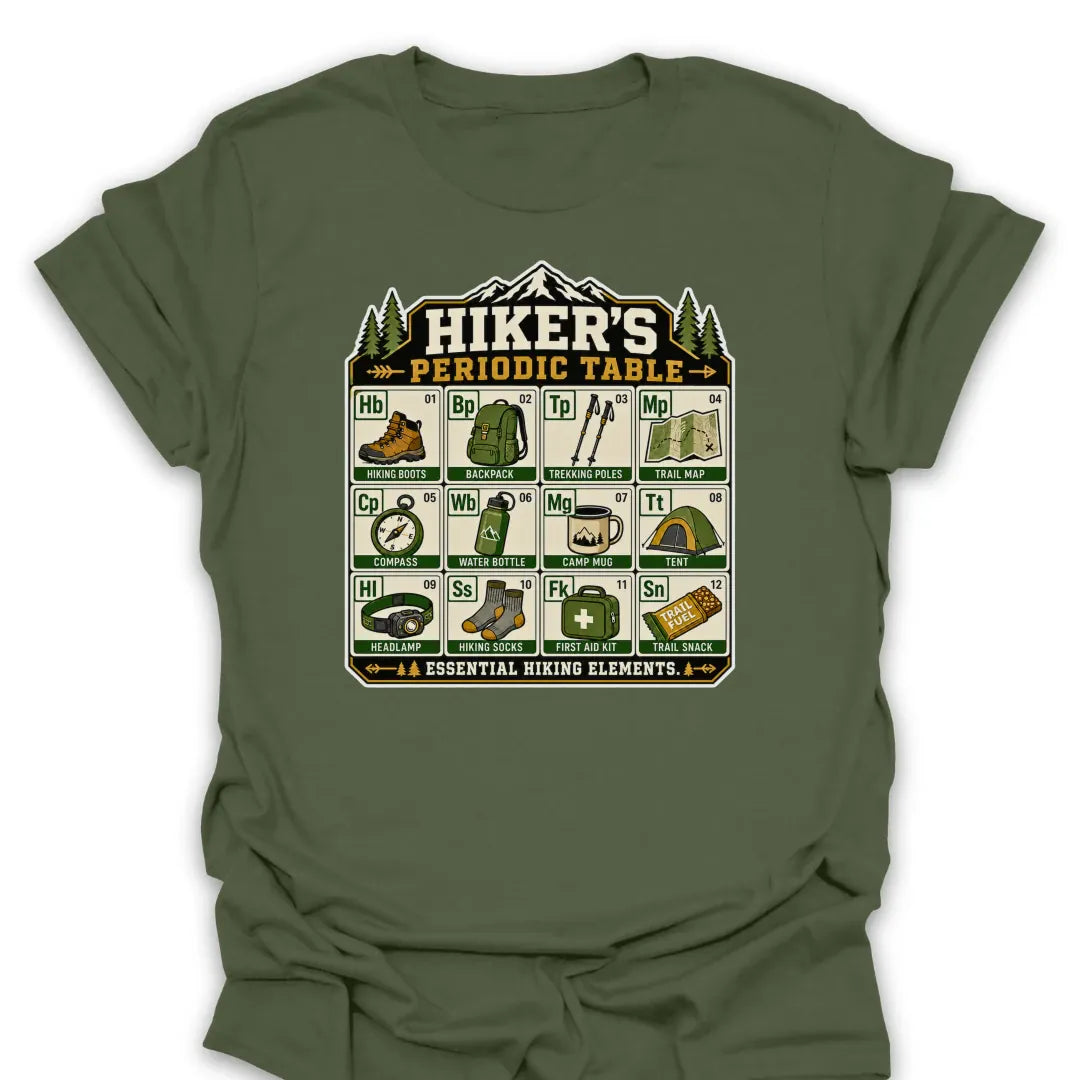 T-Shirt Military Green / S Hikers Periodic Table T-Shirt