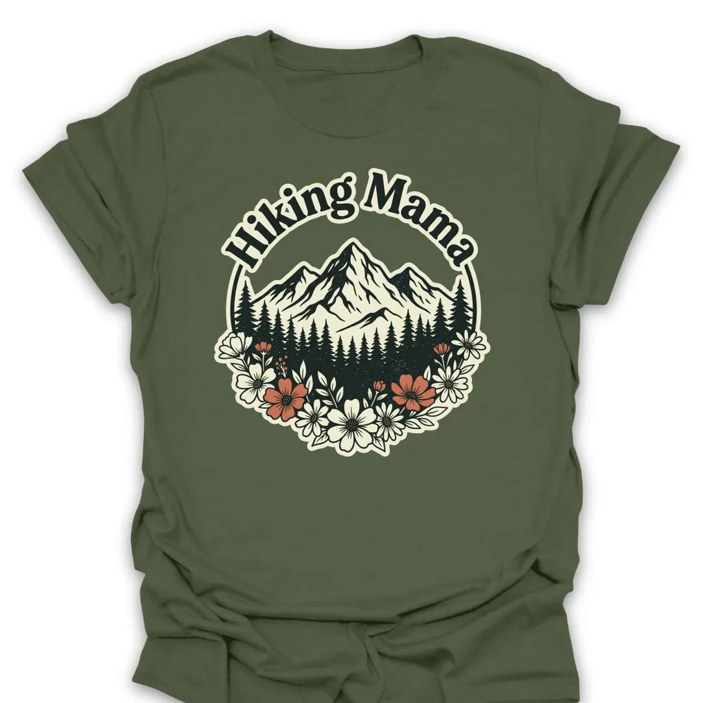 T-Shirt Military Green / S Hiking Mama Scenic T-Shirt