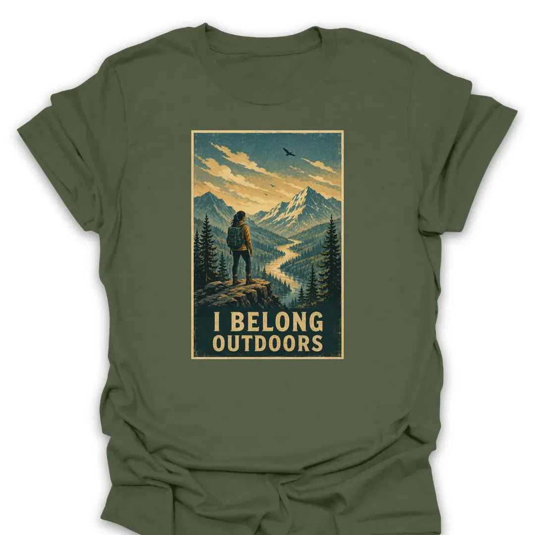T-Shirt Military Green / S I Belong Outdoors T-Shirt
