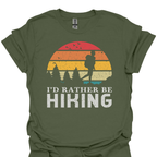 T-Shirt Military Green / S I'd Rather Be Hiking - Retro T-Shirt