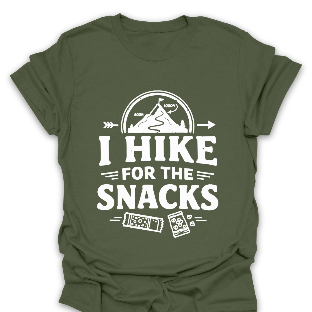 T-Shirt Military Green / S I Hike For the Snacks T-Shirt