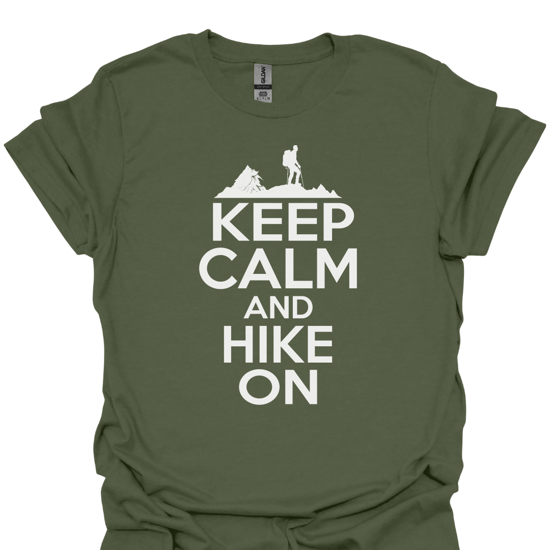 T-Shirt Military Green / S Keep Calm and Hike On – Mountain Adventure T-Shirt