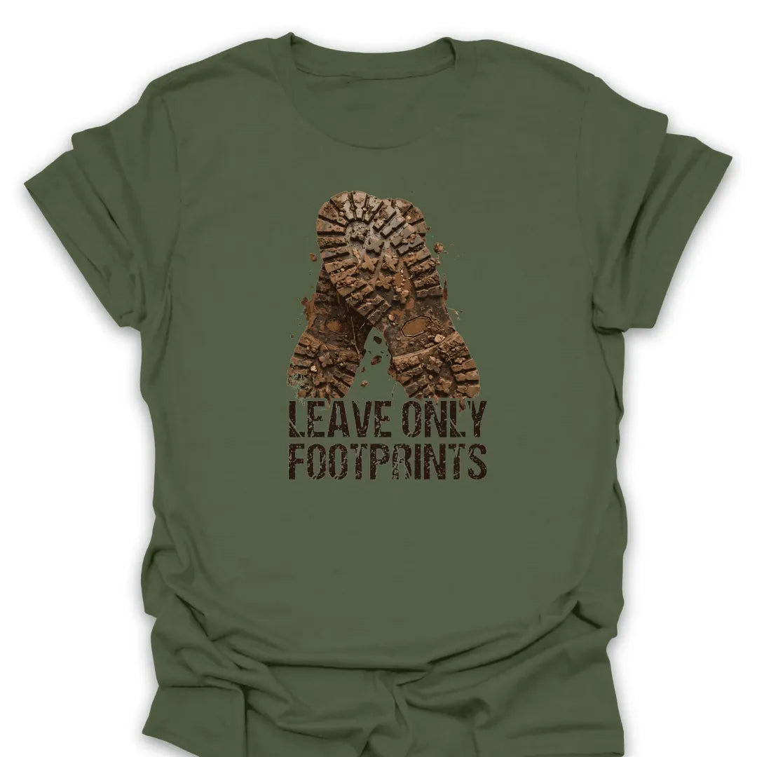 T-Shirt Military Green / S Leave Only Bootprints T-Shirt