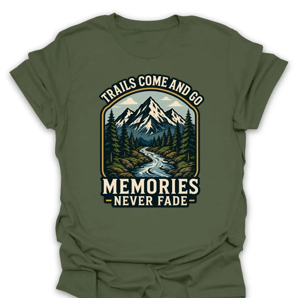 T-Shirt Military Green / S Memories Never Fade Mountain Stream T-Shirt