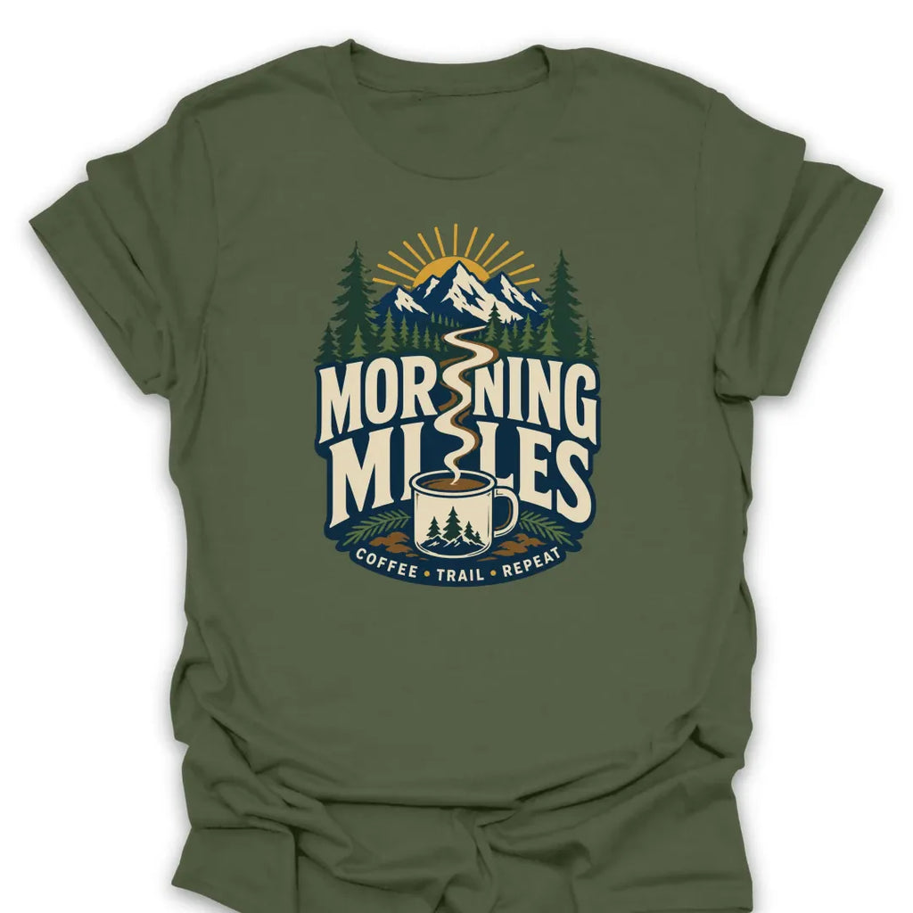 T-Shirt Military Green / S Morning Miles Coffee