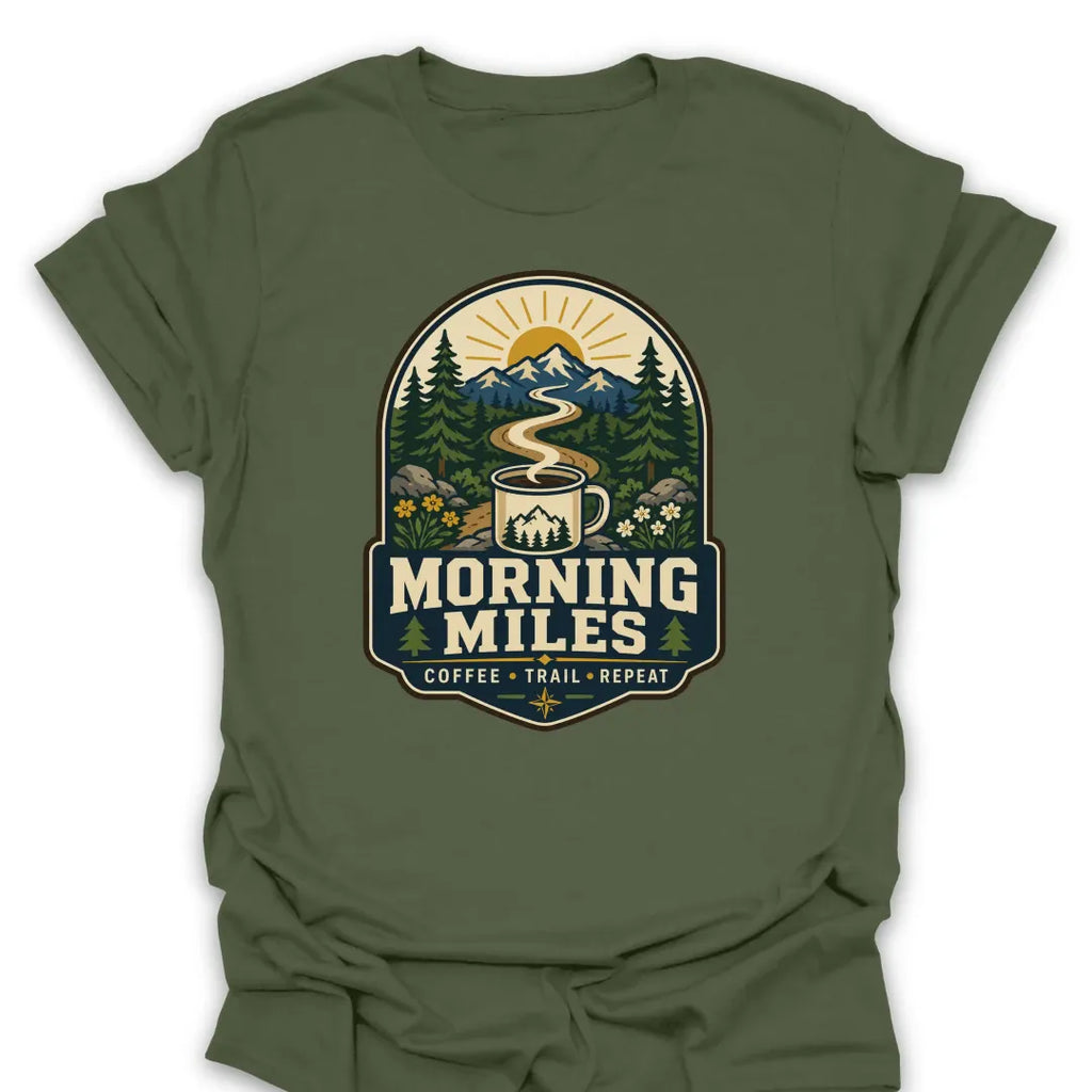 T-Shirt Military Green / S Morning Miles Trail