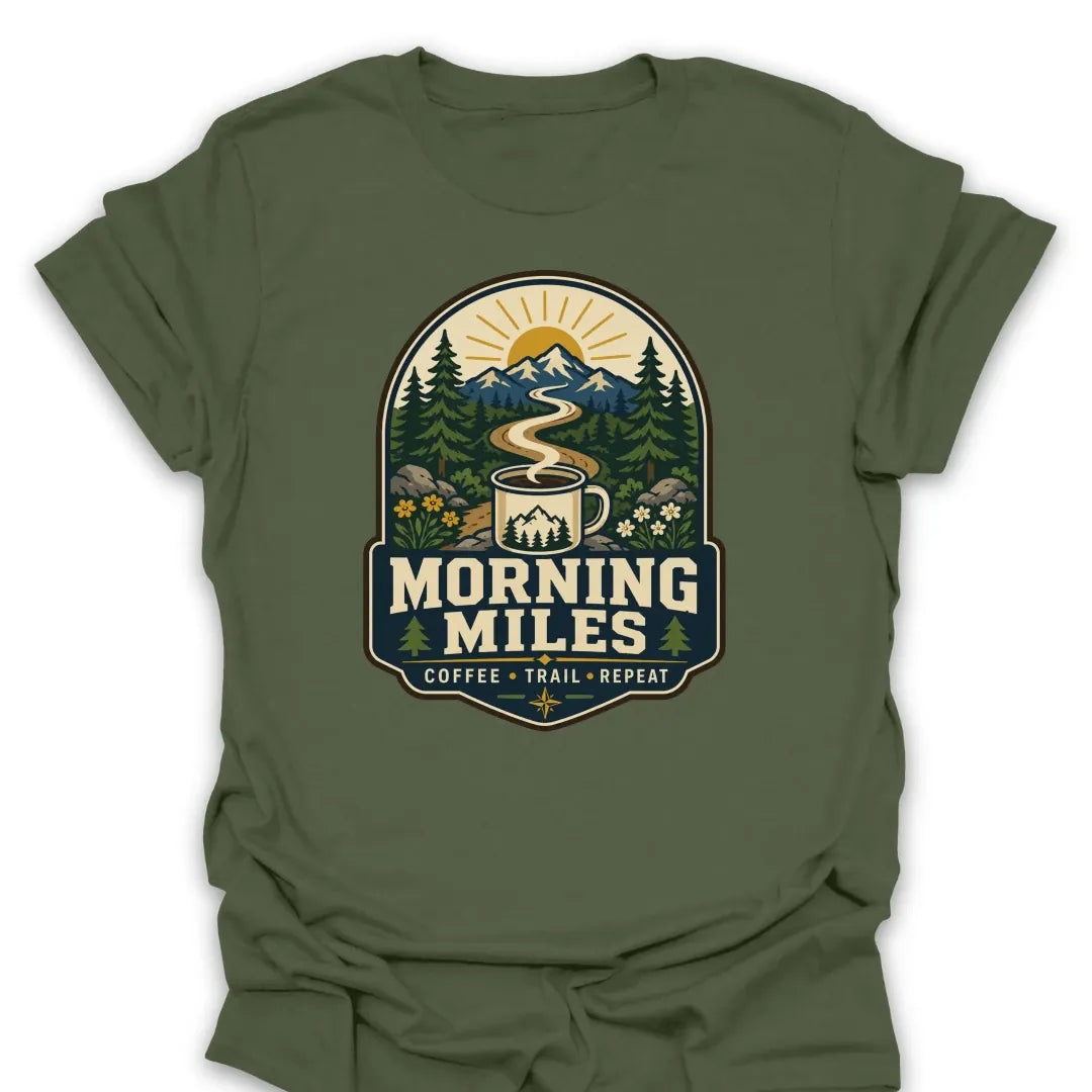 T-Shirt Military Green / S Morning Miles Trail