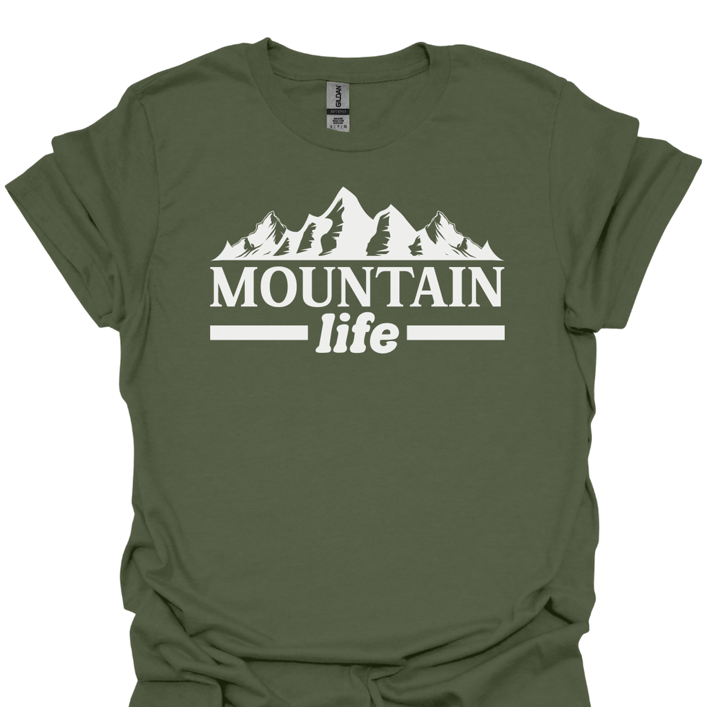 T-Shirt Military Green / S Mountain Life – Outdoor Adventure T-Shirt