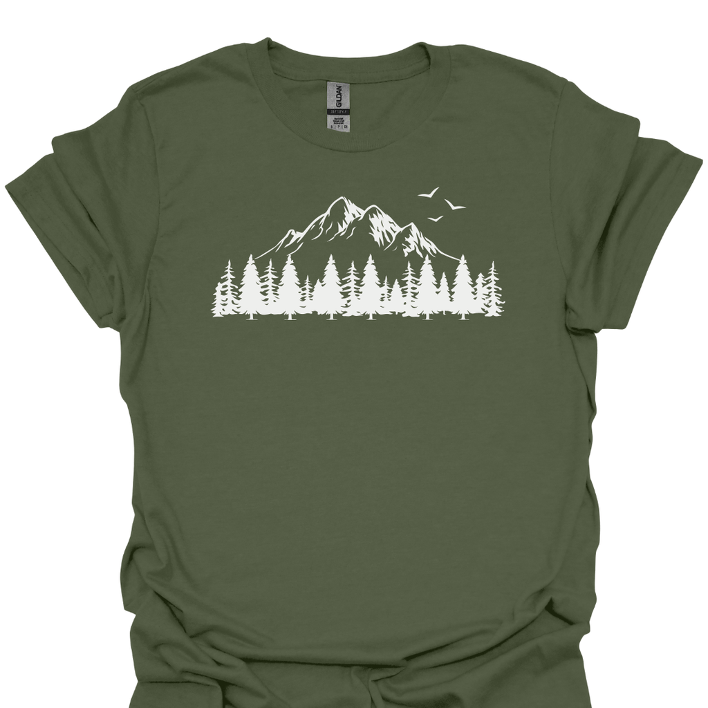 T-Shirt Military Green / S Mountain Pines Scenic Nature T-Shirt