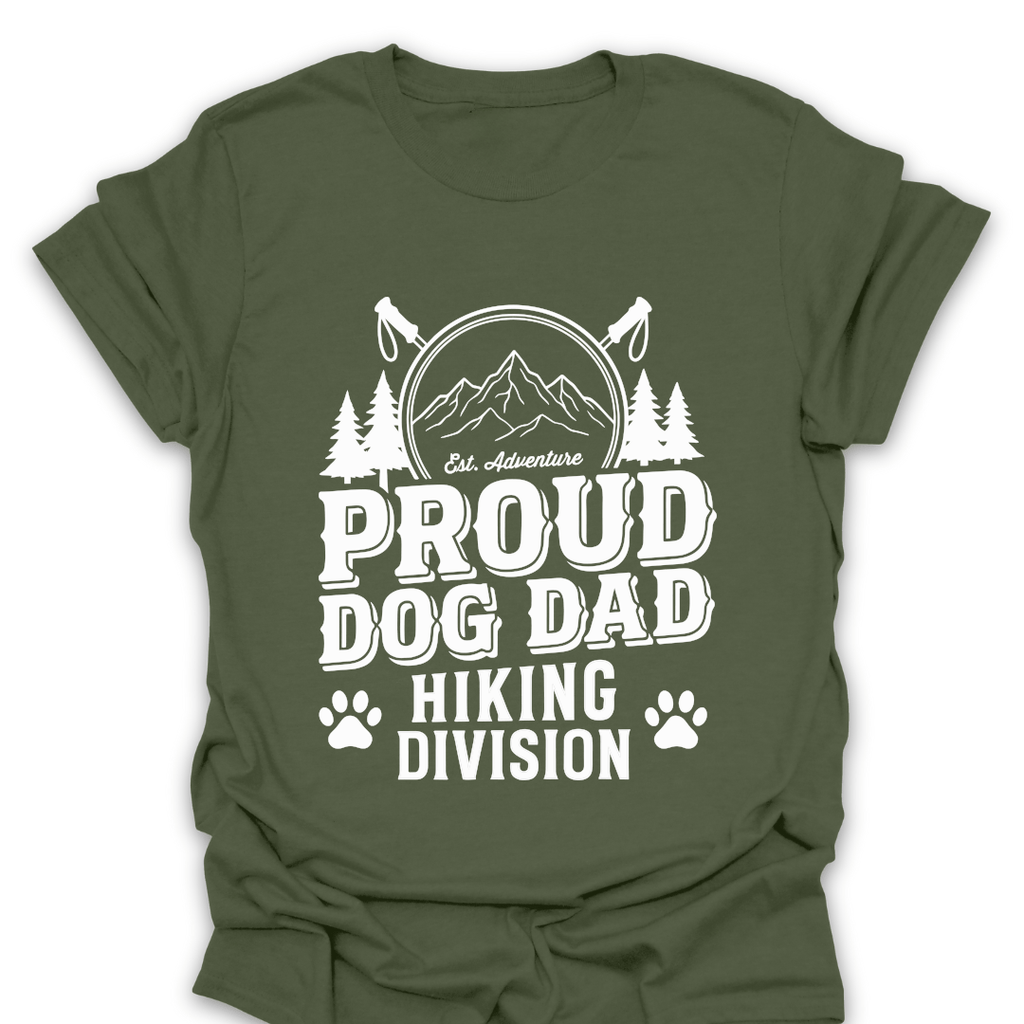 T-Shirt Military Green / S Proud Dog Dad Hiking Division T-Shirt
