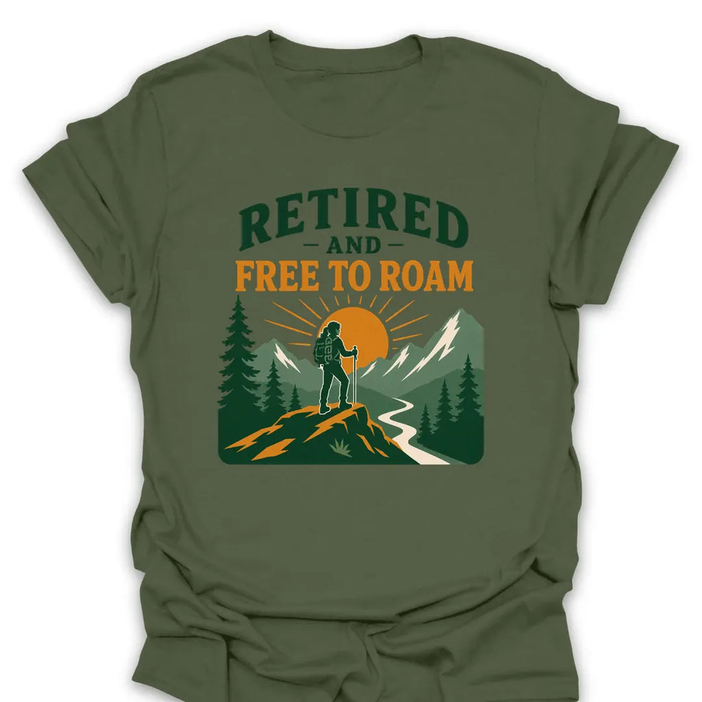 T-Shirt Military Green / S Retired Free to Roam T-Shirt