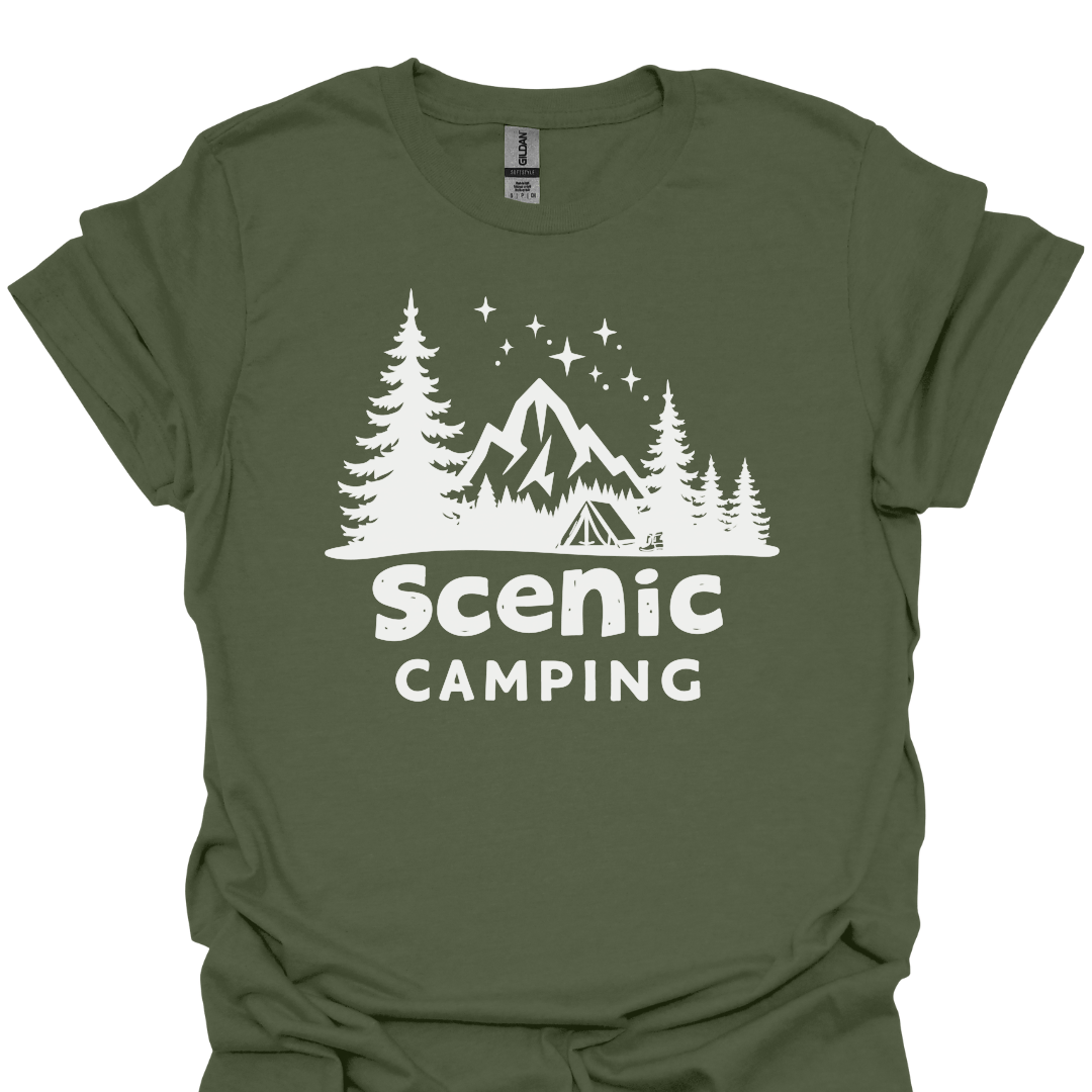 T-Shirt Military Green / S Scenic Camping  T-Shirt 🌲⛺