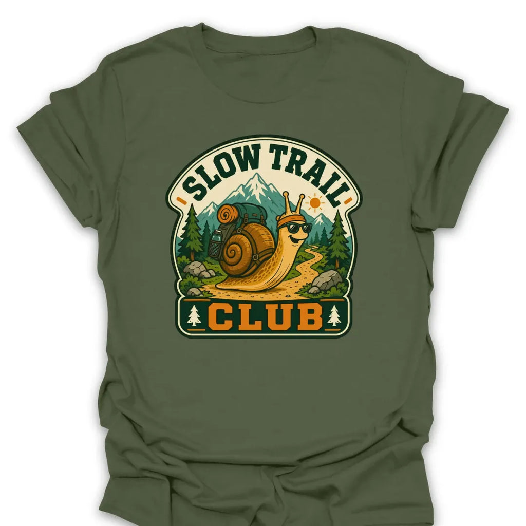 T-Shirt Military Green / S Slow Trail Club Snail T-Shirt