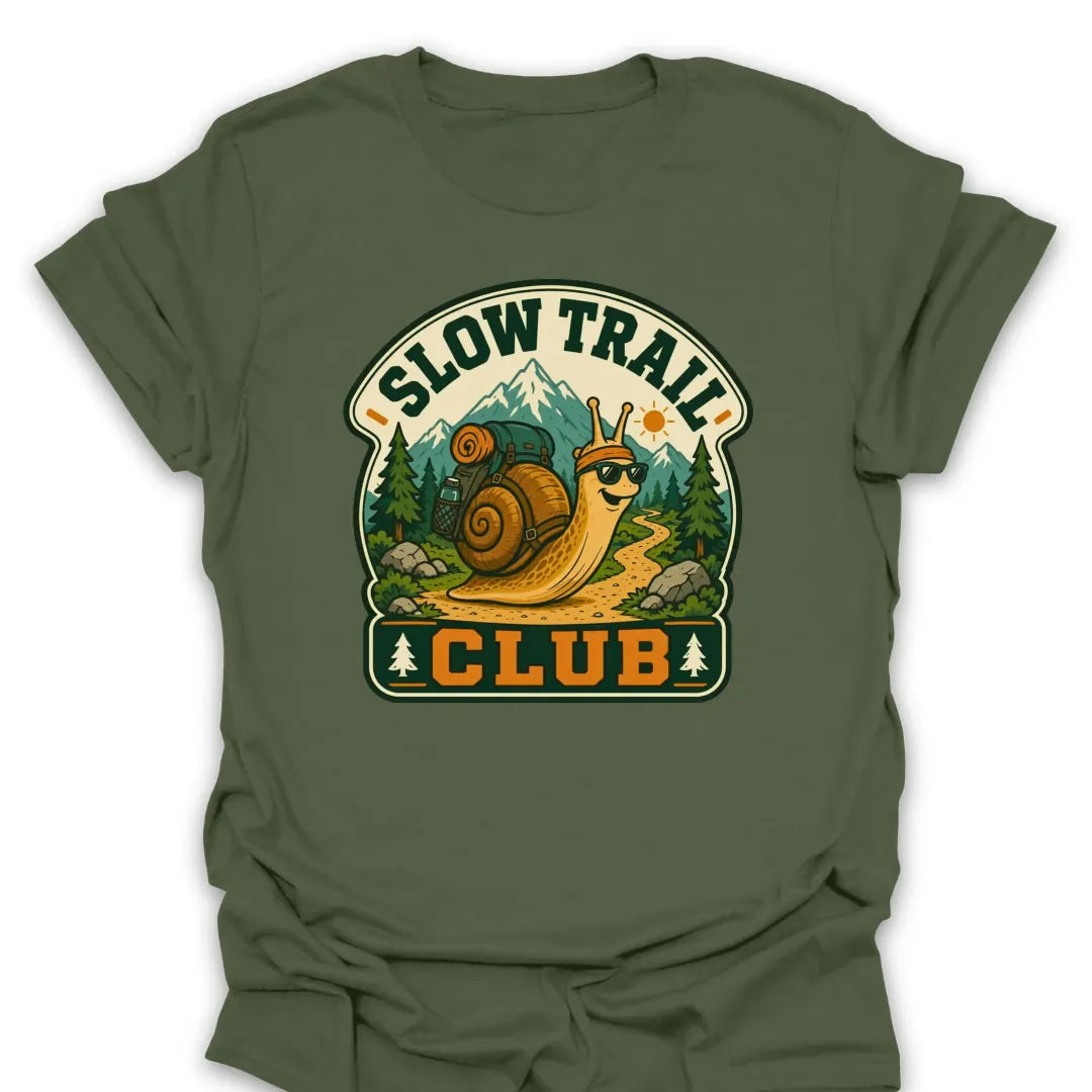 T-Shirt Military Green / S Slow Trail Club Snail T-Shirt