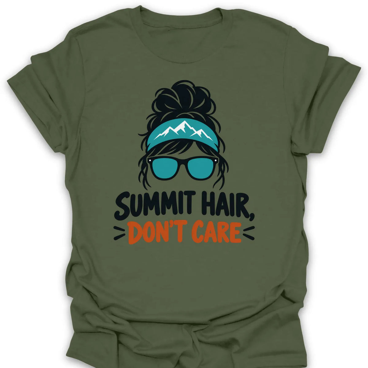 T-Shirt Military Green / S Summit Hair Don't Care
