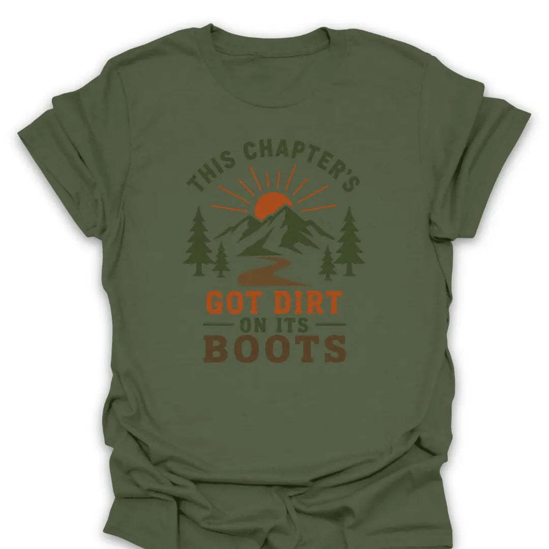 T-Shirt Military Green / S Sun, Mountains & Dirty Boots