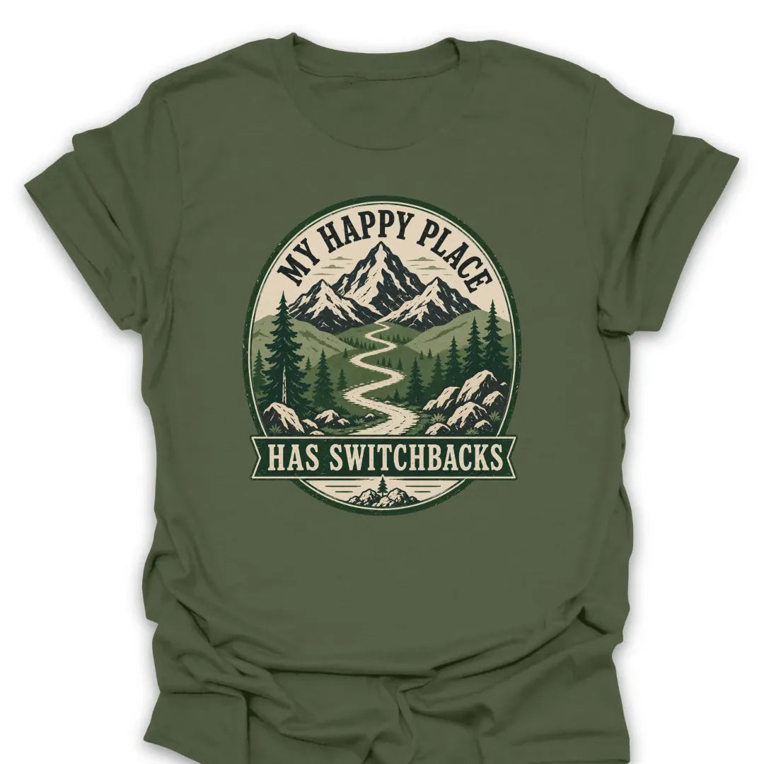 T-Shirt Military Green / S Switchback Happy Place T-Shirt