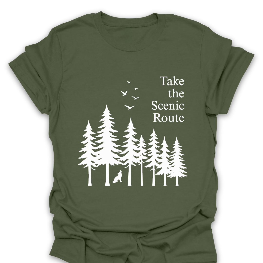 T-Shirt Military Green / S Take the Scenic Route T-Shirt