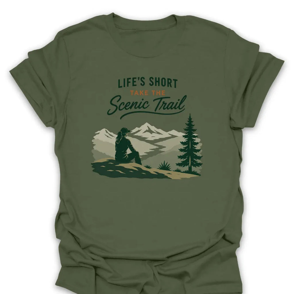 T-Shirt Military Green / S Take the Scenic Trail T-Shirt