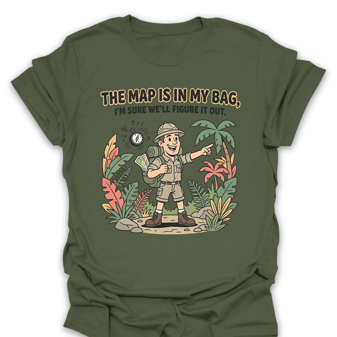 T-Shirt Military Green / S The Map Is In My Bag T-Shirt