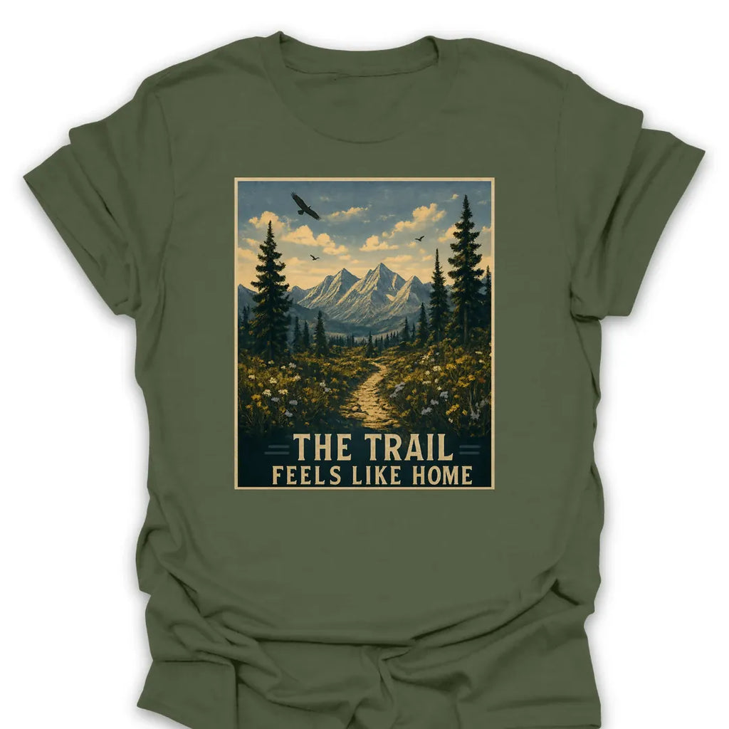 T-Shirt Military Green / S The Trail Feels Like Home T-Shirt