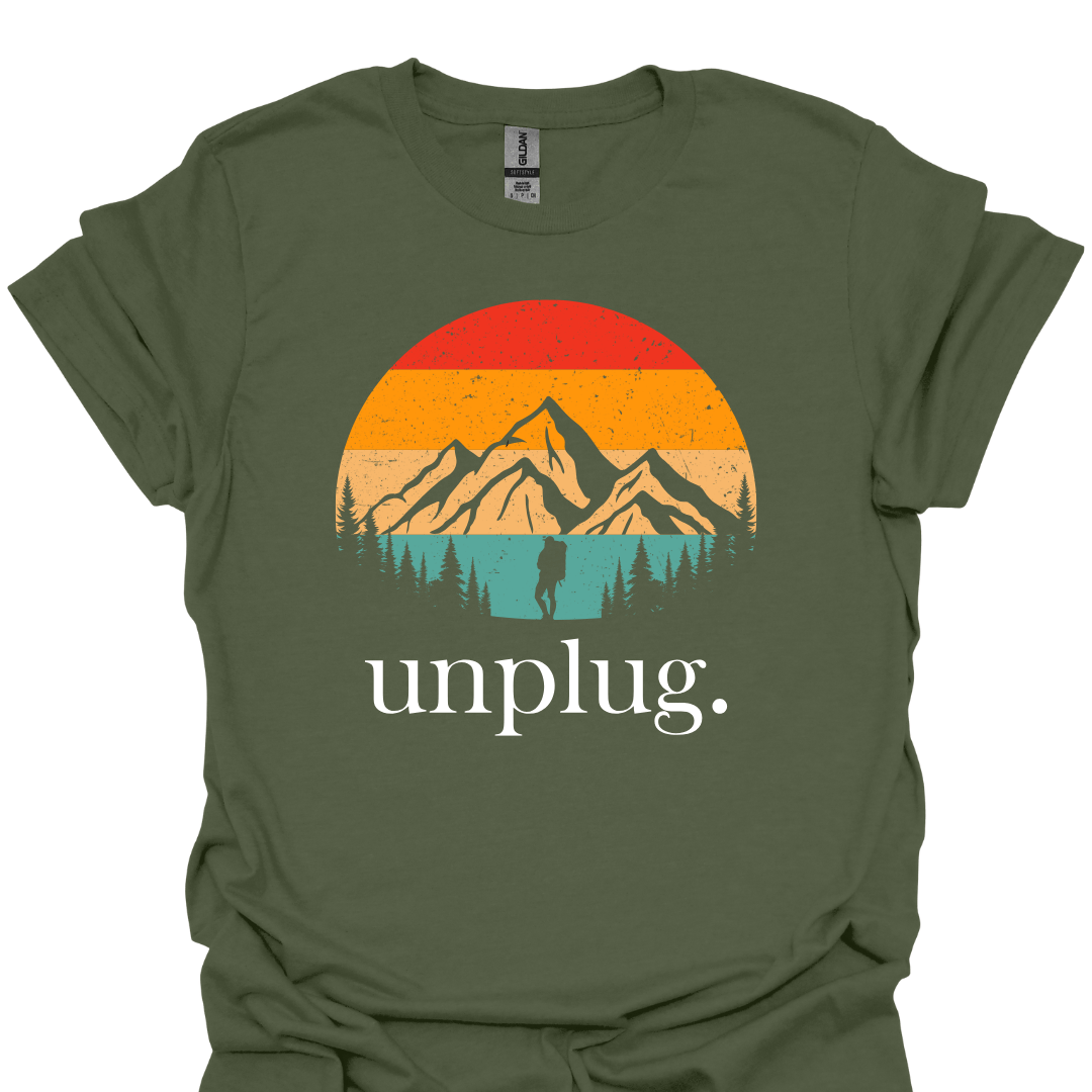 T-Shirt Military Green / S Unplug – Nature Escape Adventure T-Shirt