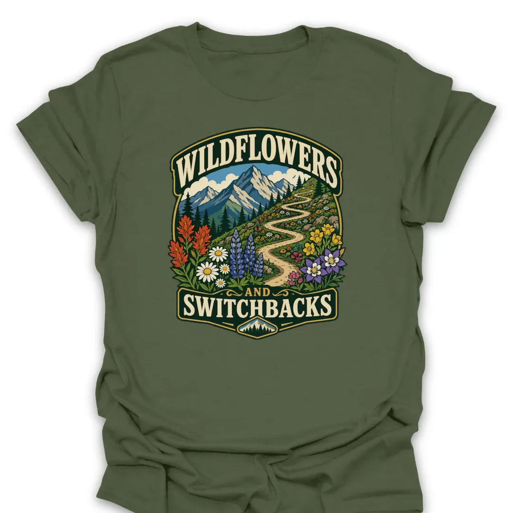 T-Shirt Military Green / S Wildflowers and Switchbacks