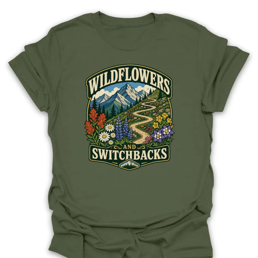 T-Shirt Military Green / S Wildflowers and Switchbacks