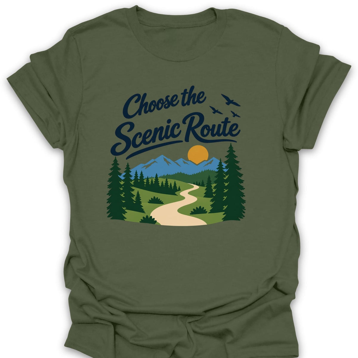 T-Shirt Military Green / S Winding Path