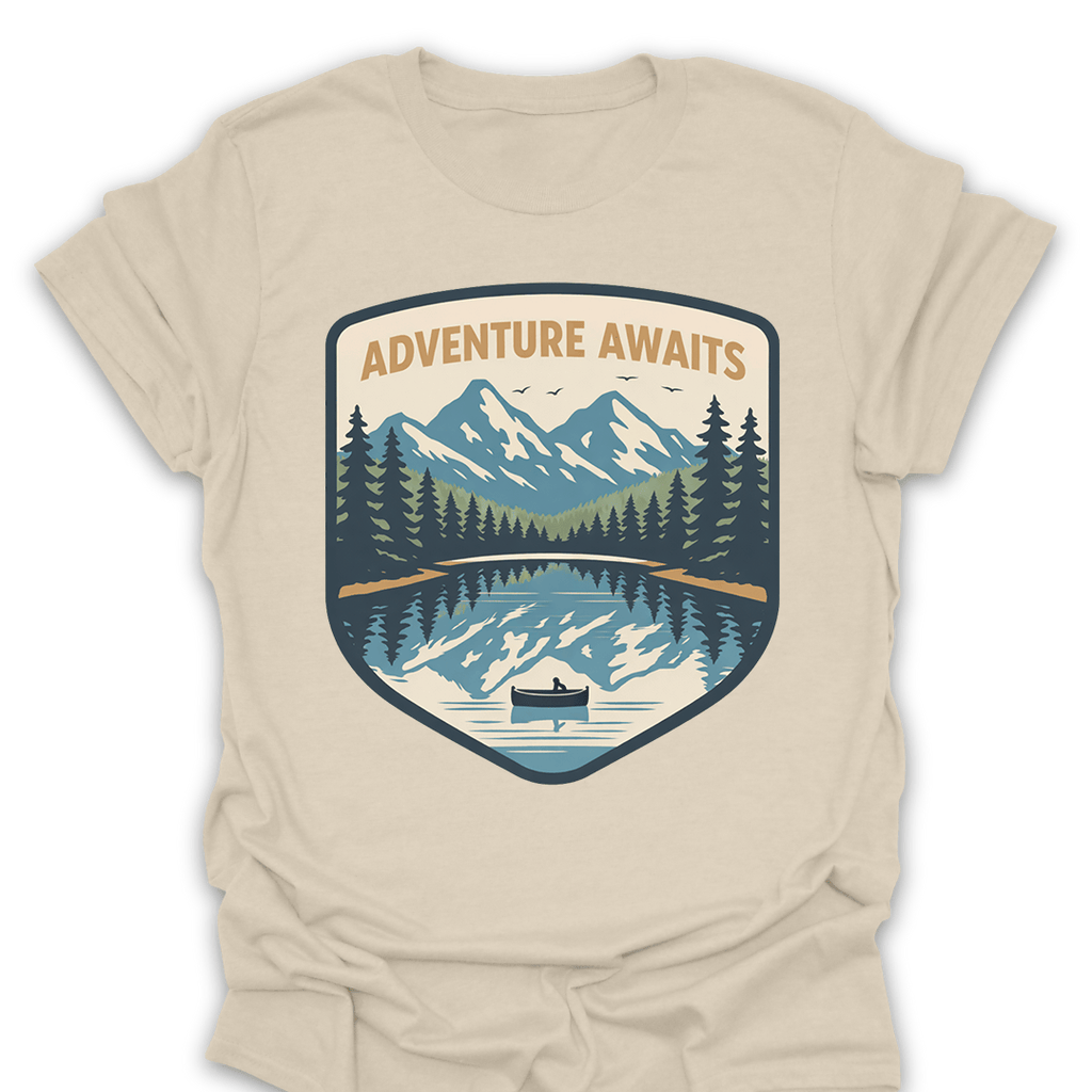 T-Shirt Natural / S Adventure Awaits Mountain Lake T-Shirt