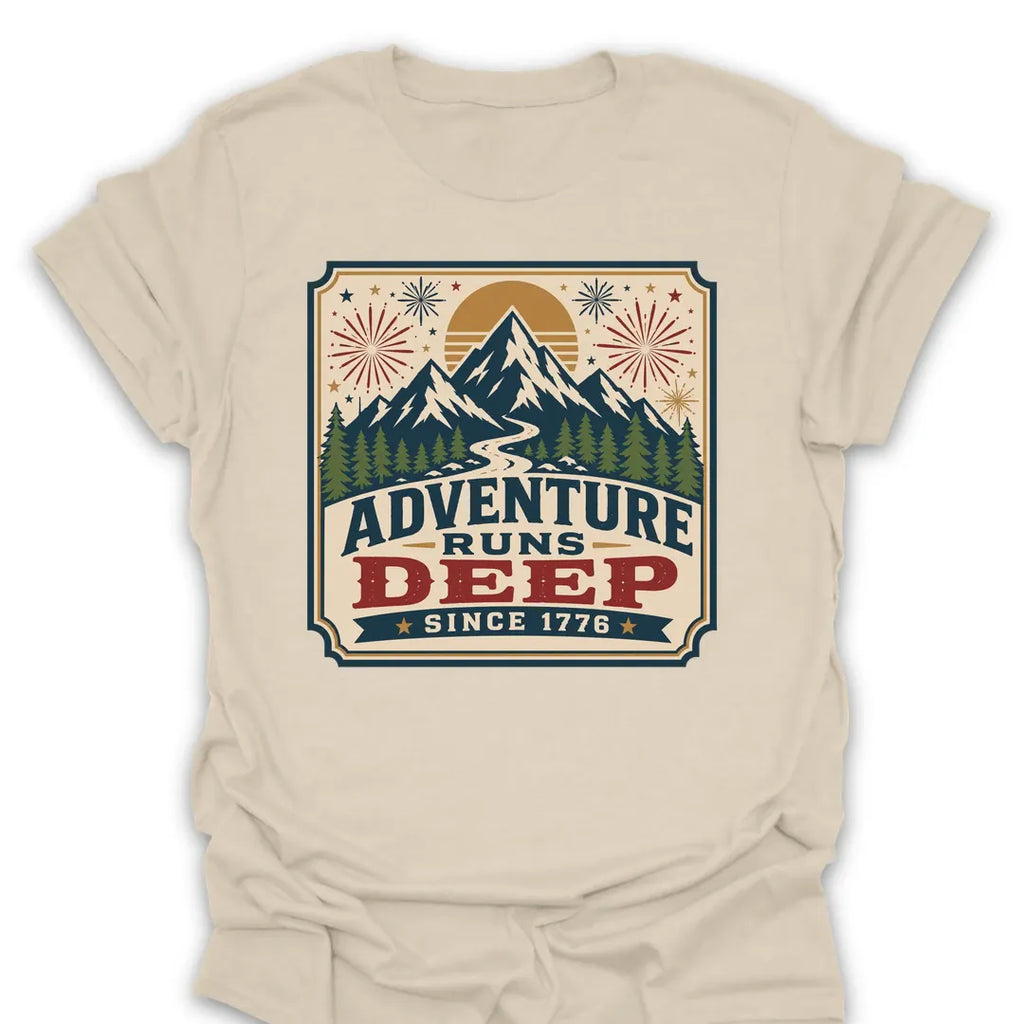 T-Shirt Natural / S Adventure Runs Deep Since 1776 T-Shirt