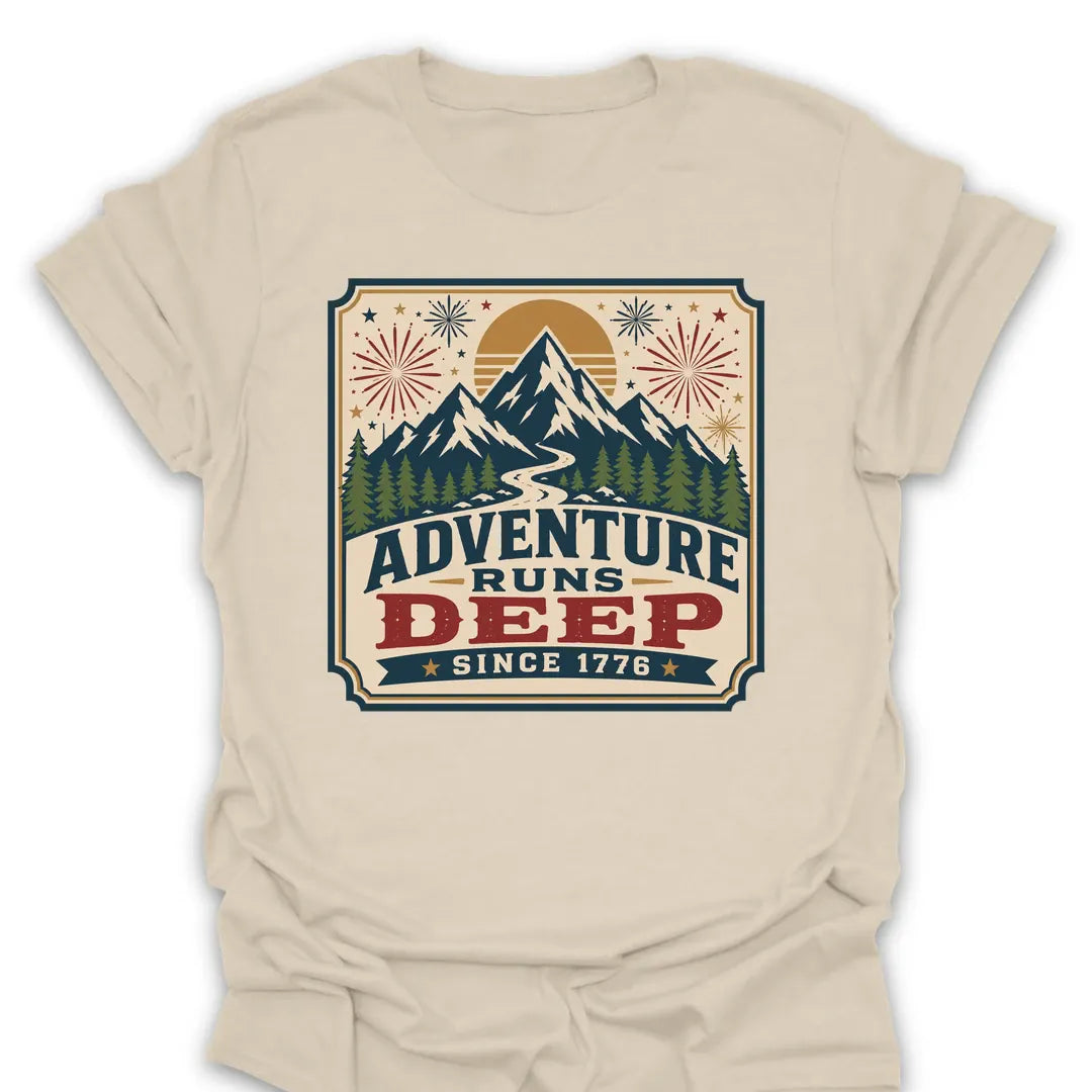 T-Shirt Natural / S Adventure Runs Deep Since 1776 T-Shirt