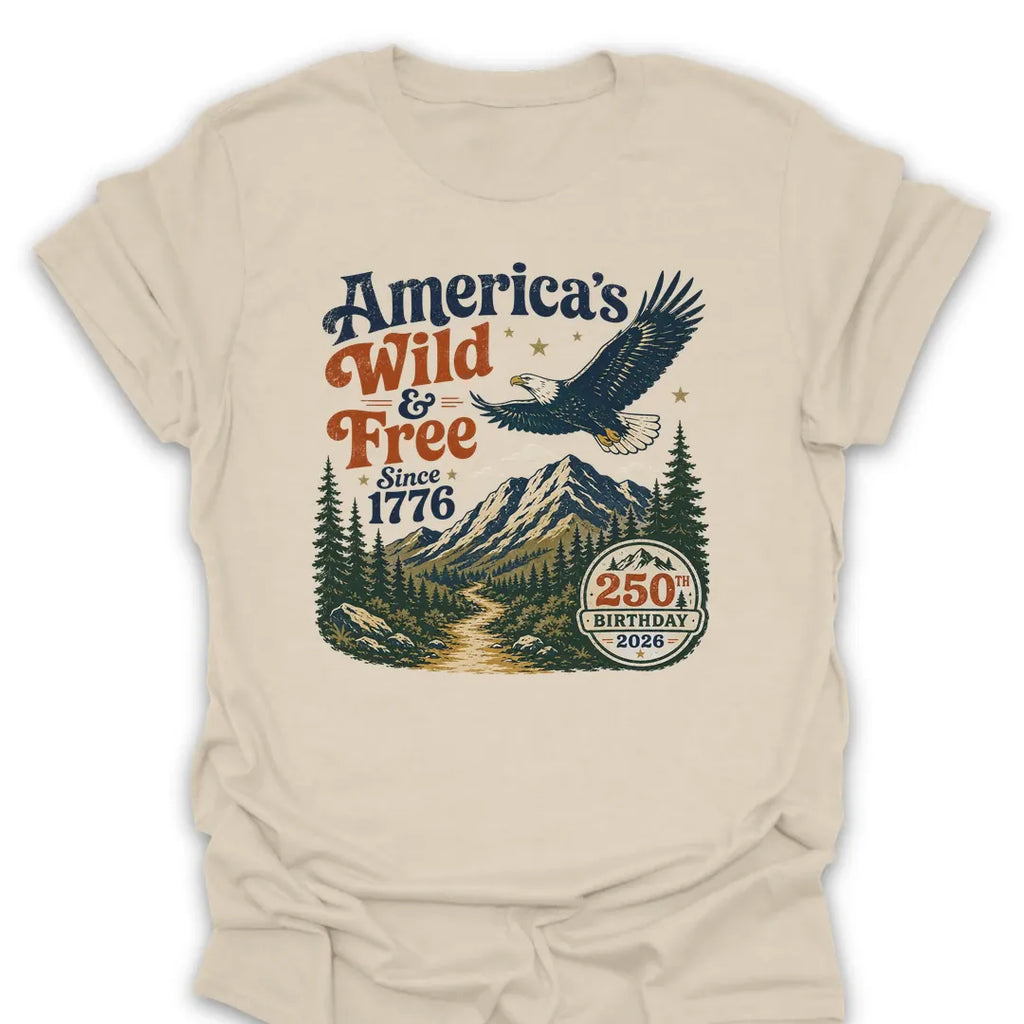 T-Shirt Natural / S America's Wild & Free Since 1776 T-Shirt