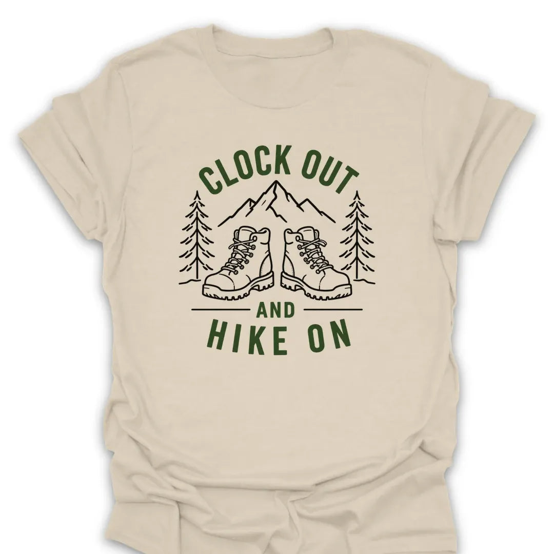 T-Shirt Natural / S Clock Out Hike On T-Shirt