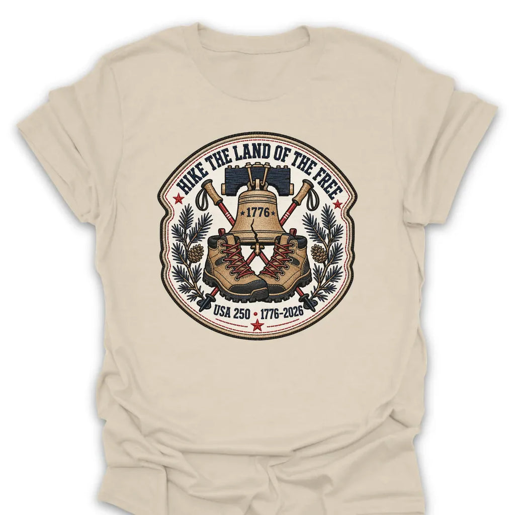 T-Shirt Natural / S Hike Land Of The Free Liberty 1776 T-Shirt