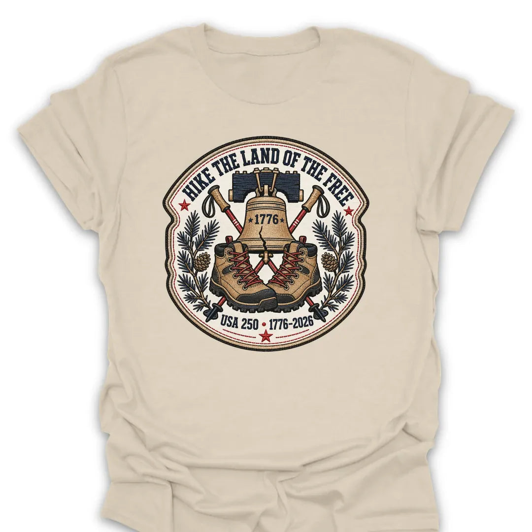 T-Shirt Natural / S Hike Land Of The Free Liberty 1776 T-Shirt