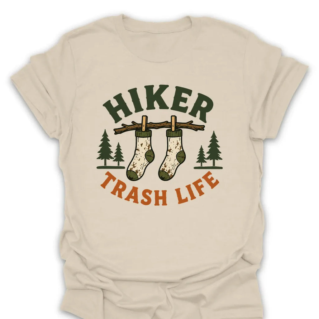 T-Shirt Natural / S Hiker Trash Socks T-Shirt