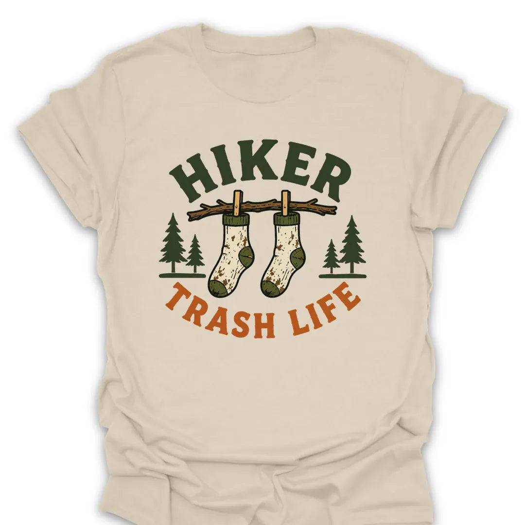 T-Shirt Natural / S Hiker Trash Socks T-Shirt